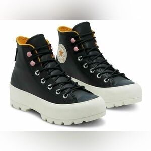Converse Winter Lugged Hi Gore-TEX Black Leather Boots sz 7